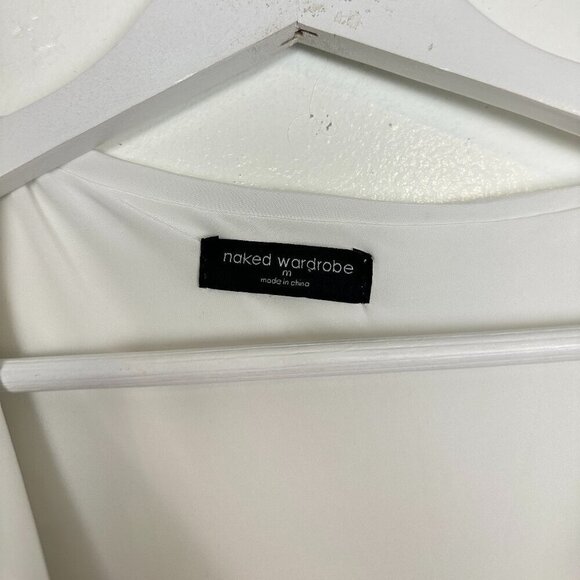 NAKED WARDROBE Ruched One-Shoulder Gown in White Size Medium - Picture 7 of 14